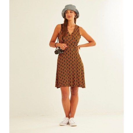 Vestit pico cruzado retro