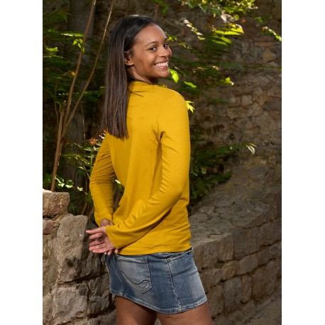 Camiseta viscosa SIN pieza mostaza