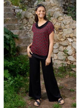 Camiseta m/c sin pieza abstract rojo