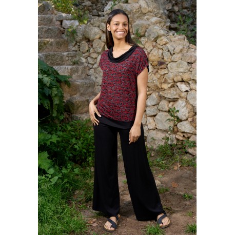 Camiseta m/c sin pieza abstract rojo