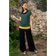 Camiseta m/c sin pieza print mostaza