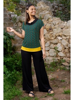 Camiseta m/c sin pieza print mostaza