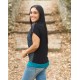 Camiseta m/c sin pieza print petrol lila