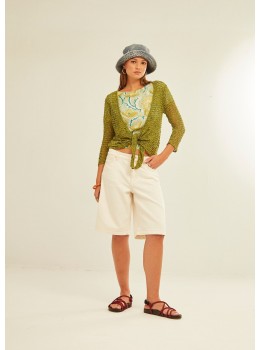 Chaqueta calada corta verde