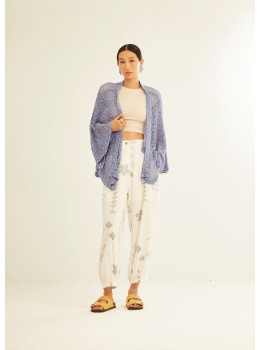 Chaqueta calada malva