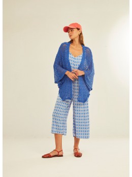 Chaqueta calada azul