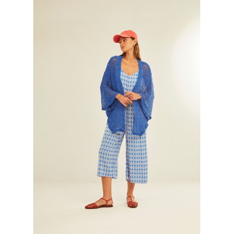 Chaqueta calada azul