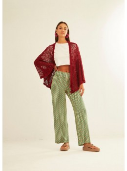 Chaqueta calada rojiza