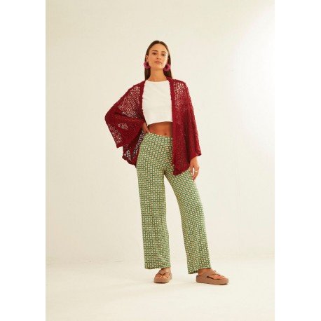 Chaqueta calada rojiza