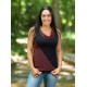 Camiseta cuello tiras abstract rojo gris