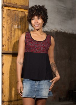 Camiseta tiras solapa abstract