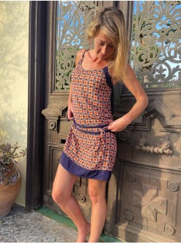 Vestido bay naranja navy