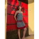 Vestido bay aguamarina rojo