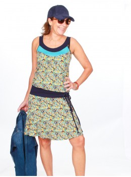 Vestido viscosa print paint