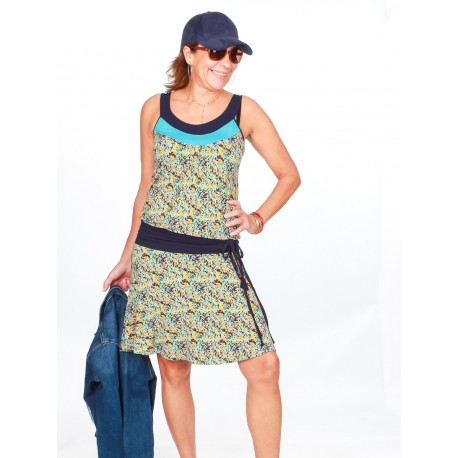 Vestido viscosa print paint