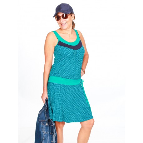 Vestido viscosa turquesa