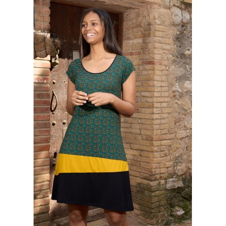 Vestit m.curta print mostassa