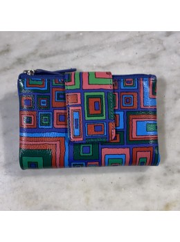 Cartera piel abstract azul
