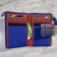 Cartera pell abstract blava