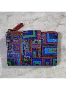 Cartera piel abstract roja