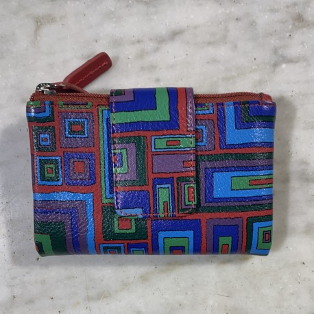 Cartera pell abstract vermella