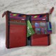 Cartera pell abstract vermella