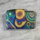 Cartera piel aguamarina círculos
