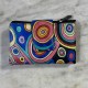 Cartera pell blava cercles