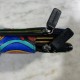 Cartera piel azul círculos