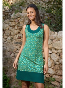 Vestido tiras print verde