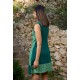 Vestido tiras print verde