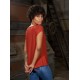 Camiseta m/c cuello barca teja
