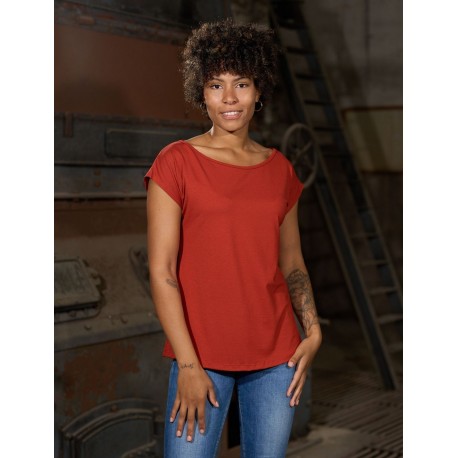 Camiseta m/c cuello barca teja