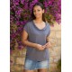 Camiseta m/c coll sense peça cintura gris
