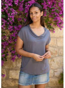 Camiseta m/c coll sense peça cintura gris