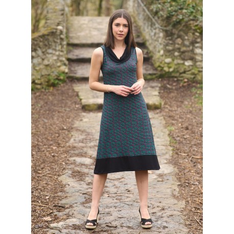 Vestit tires coll caigut llarg print lila
