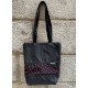 Bolso tote negra lunares rojos