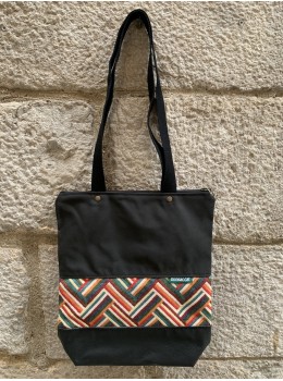 Bolso tote negro zig zag