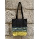 Bolso tote mostaza print azul