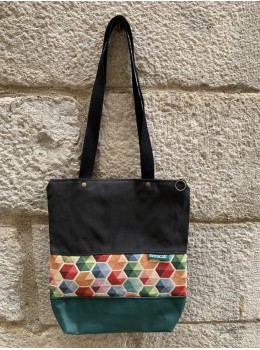 Bolso tote verde hexágonos