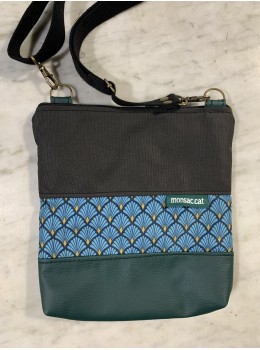Bolso mini verde print azul