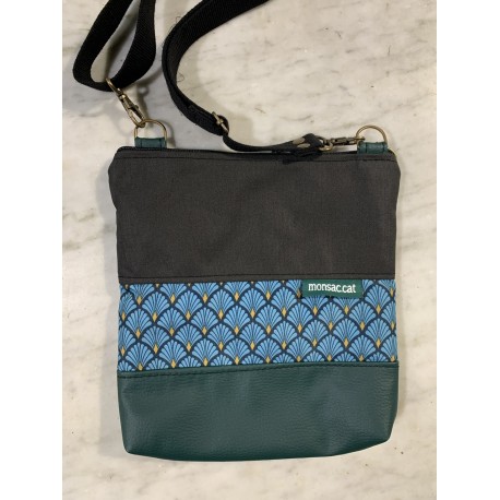 Bolso mini verde print azul