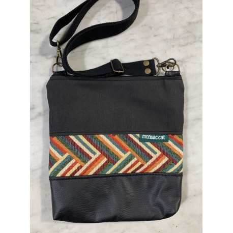 Bolso mini negro zig zag