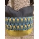 Bolso món mostaza print azul