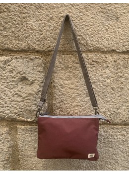 Bolso cartera recycled canvas burdeus
