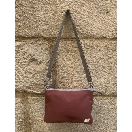 Bolso cartera recycled canvas burdeos