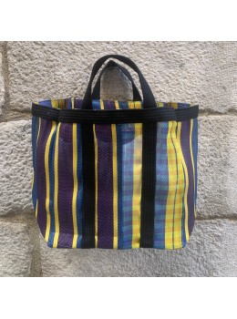 Bolso de mano amarillo azul morado