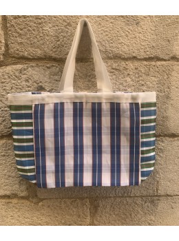 Bolso blanco azul