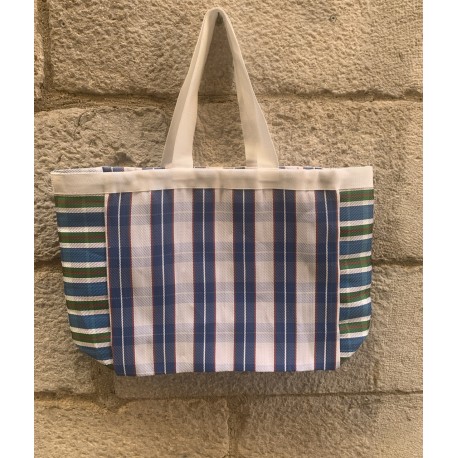 Bolso blanco azul