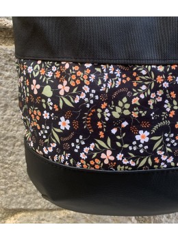 Bolso món negro flores
